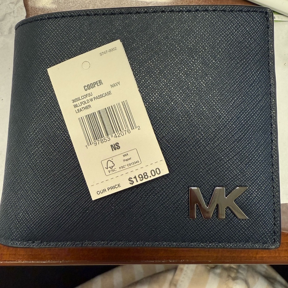 Michael Kors Navy Leather Wallet